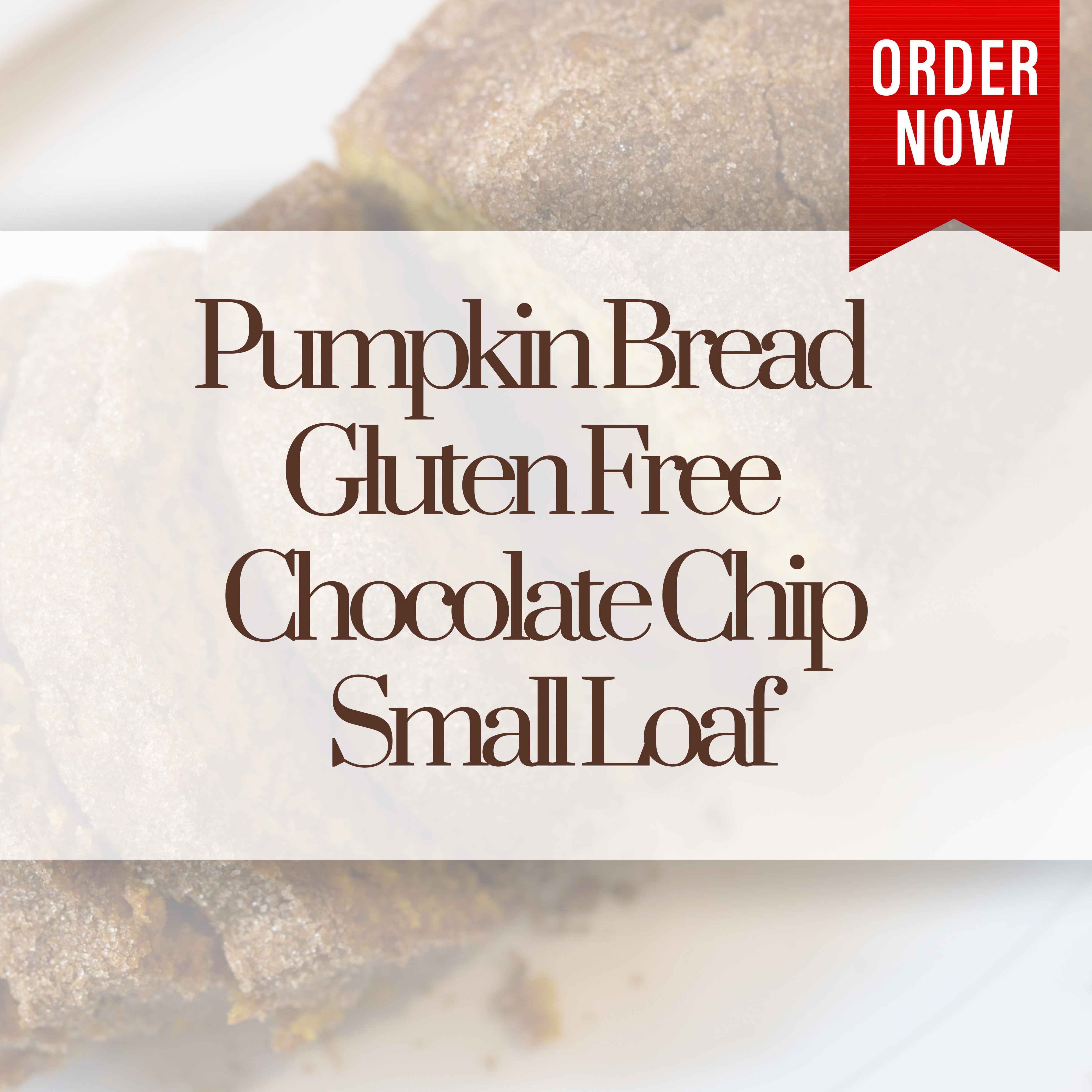 Pumpkin Bread Gluten Free with Chocolate Chip Small Loaf